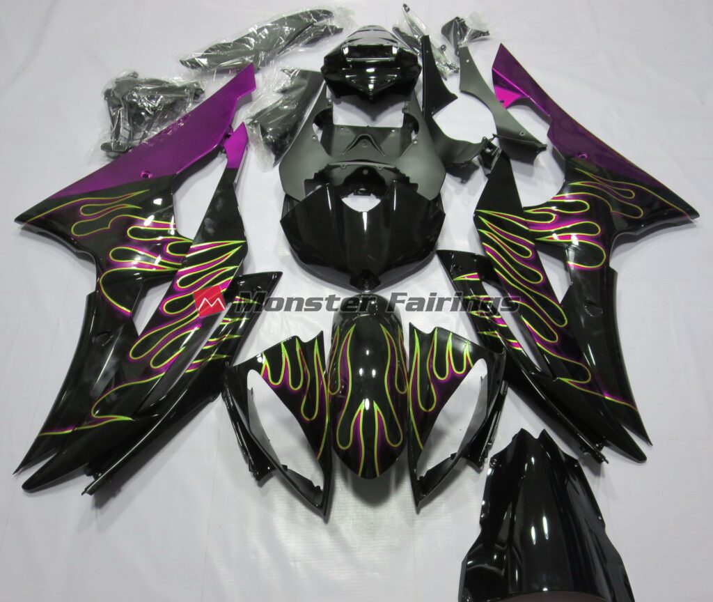 Yamaha R6 2008 - 2016 Pink Flame ABS fairings - custom motorcycle bodywork kit by Monster Fairings