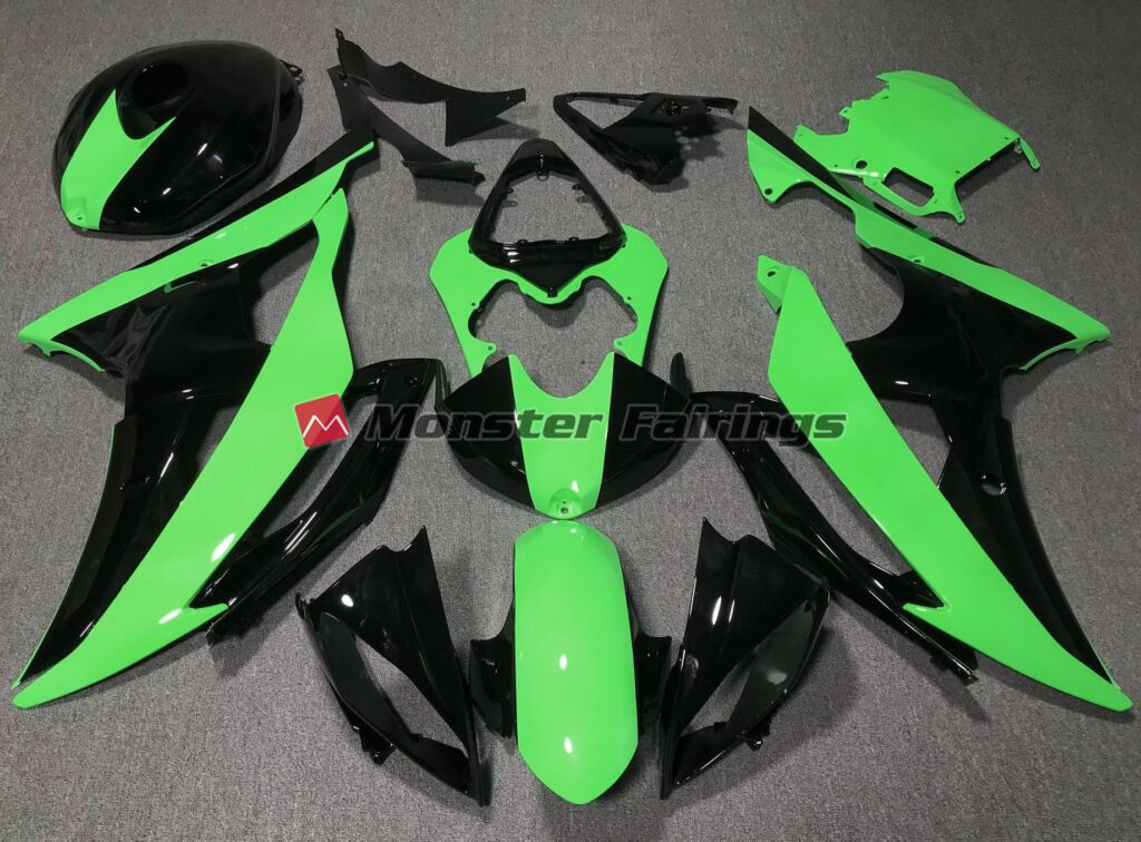 Yamaha R6 2008 - 2016 High Viz Green ABS fairings - custom motorcycle bodywork kit by Monster Fairings