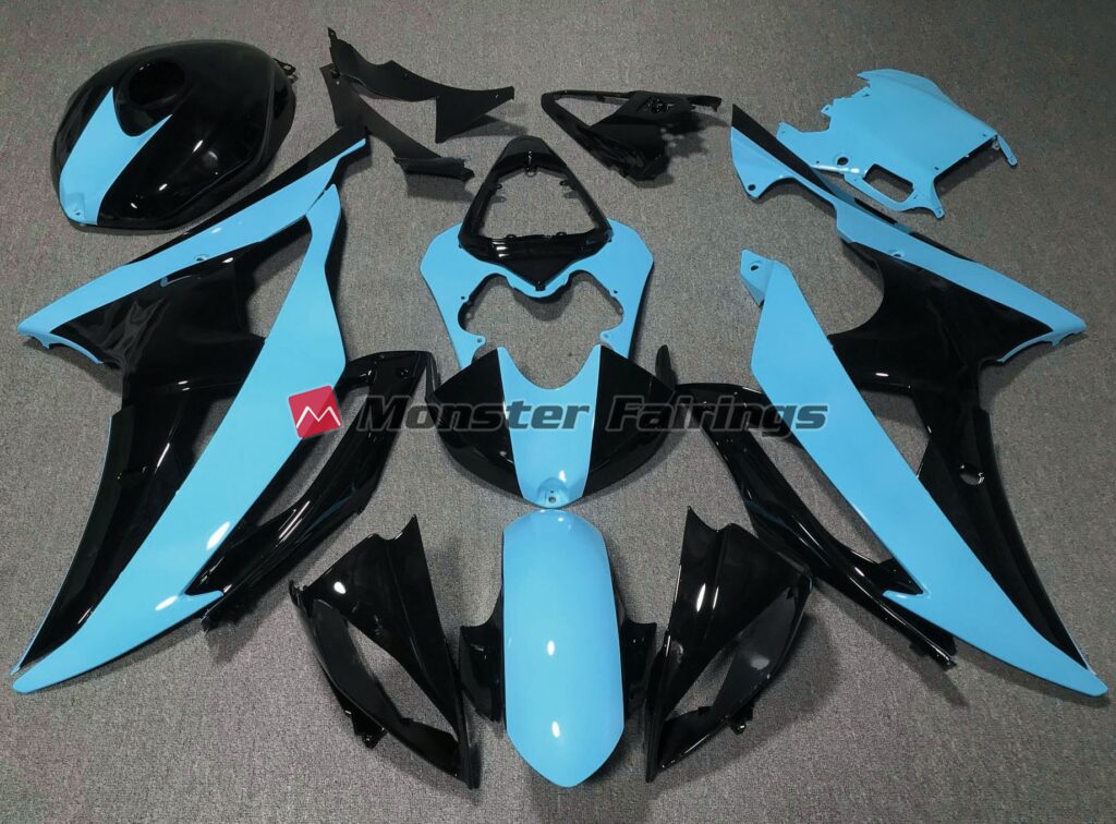 Yamaha R6 2008 - 2016 High Viz Blue ABS fairings - custom motorcycle bodywork kit by Monster Fairings