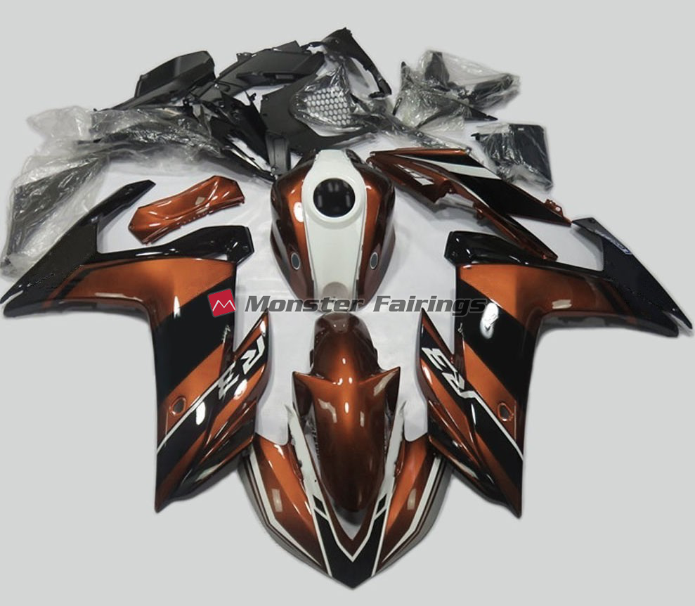 Yamaha R3 2014 - 2018 Orange Gloss Black ABS fairings - custom motorcycle bodywork kit by Monster Fairings