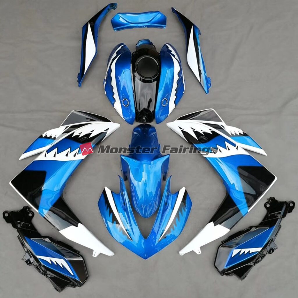 Yamaha R3 2014 - 2018 Light Blue Shark ABS fairings - custom motorcycle bodywork kit by Monster Fairings