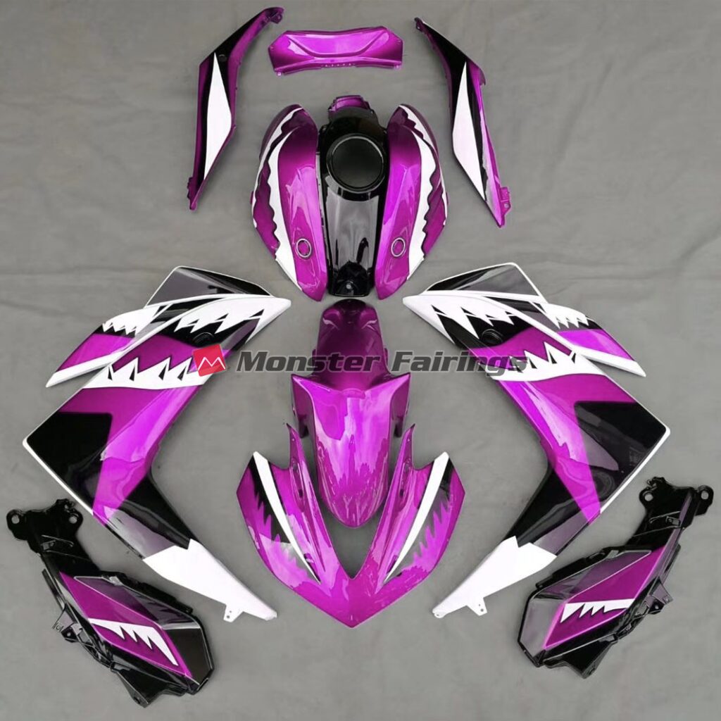 Yamaha R3 2014 - 2018 Pink Shark ABS fairings - custom motorcycle bodywork kit by Monster Fairings