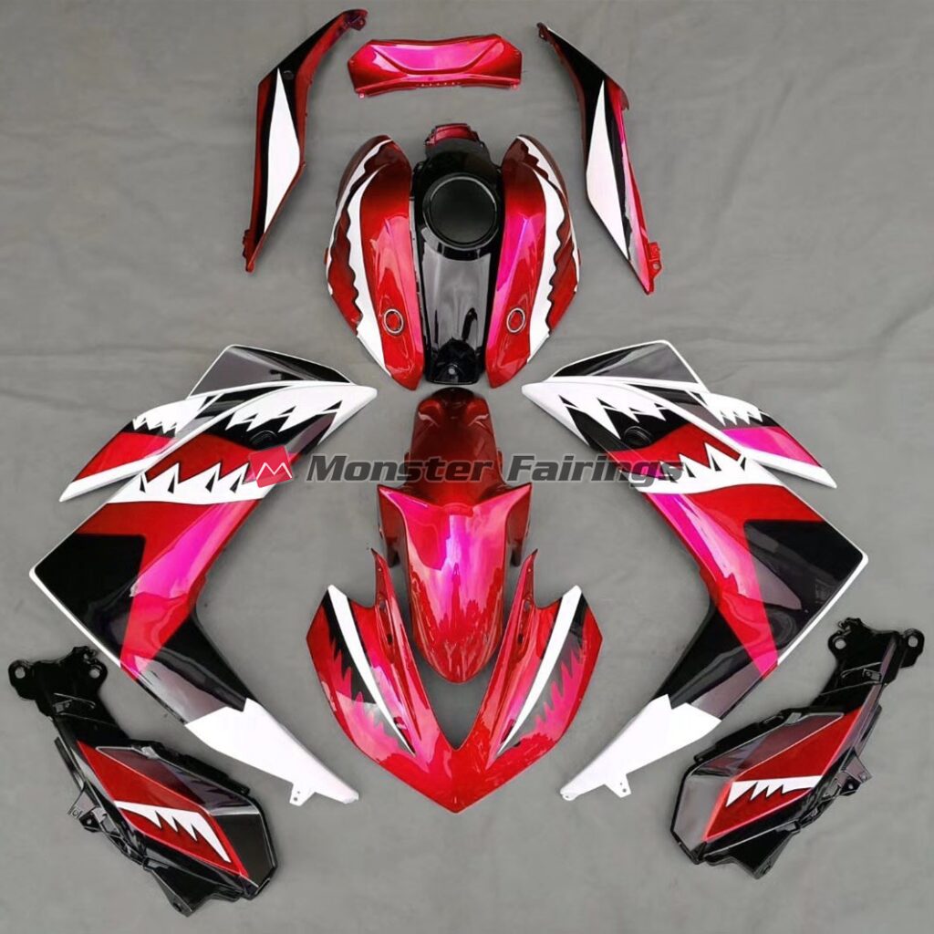 Yamaha R3 2014 - 2018 Red Shark ABS fairings - custom motorcycle bodywork kit by Monster Fairings