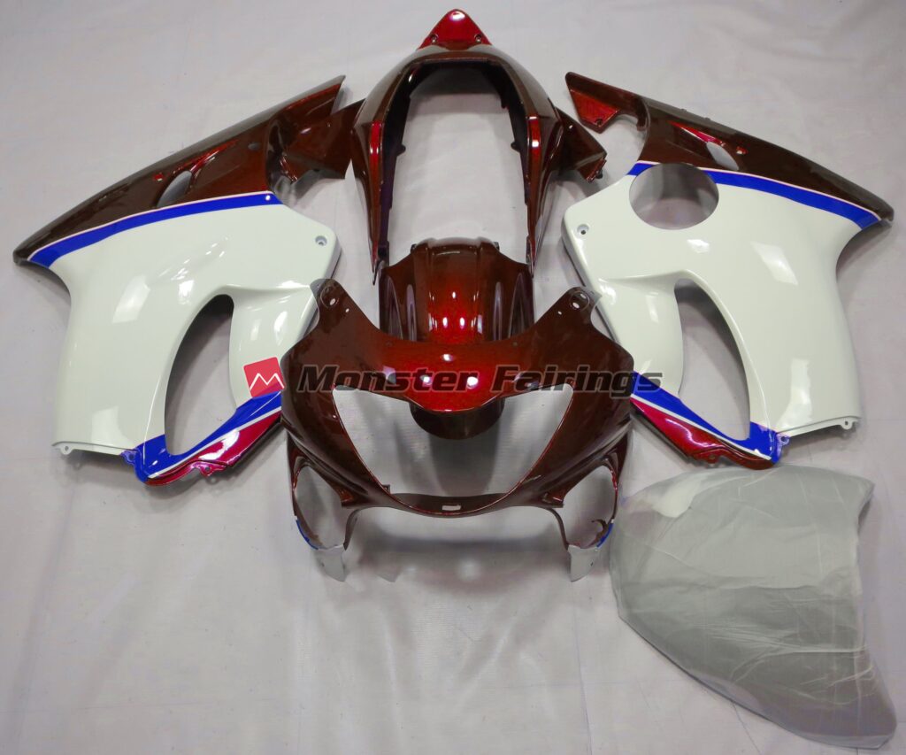 Honda CBR600 F4 1999 - 2000 Deep Red Blue ABS fairings - custom motorcycle bodywork kit by Monster Fairings