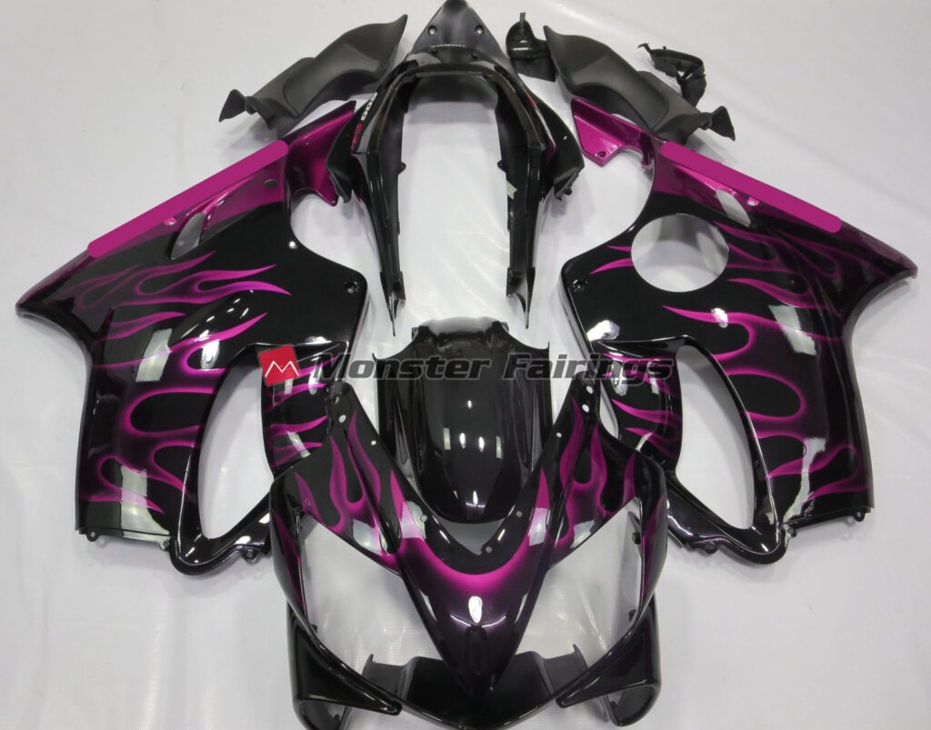 Honda CBR600 F4i 2004 - 2007 Pink Flame ABS fairings - custom motorcycle bodywork kit by Monster Fairings