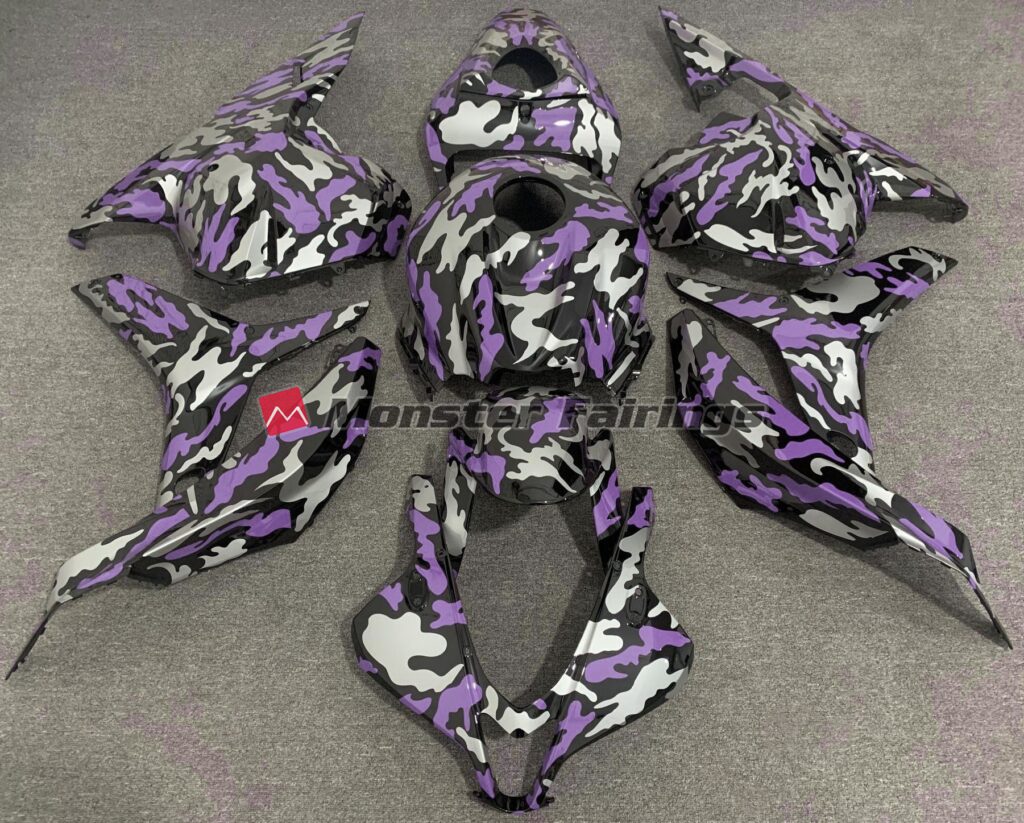 Honda CBR600RR 2009 - 2012 Gloss Light Purple & Gray Camo ABS fairings - custom motorcycle bodywork kit by Monster Fairings