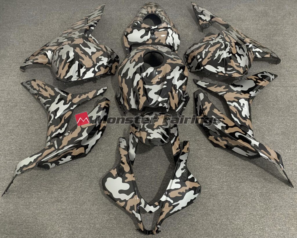 Honda CBR600RR 2009 - 2012 Gloss Tan & Silver Camo ABS fairings - custom motorcycle bodywork kit by Monster Fairings