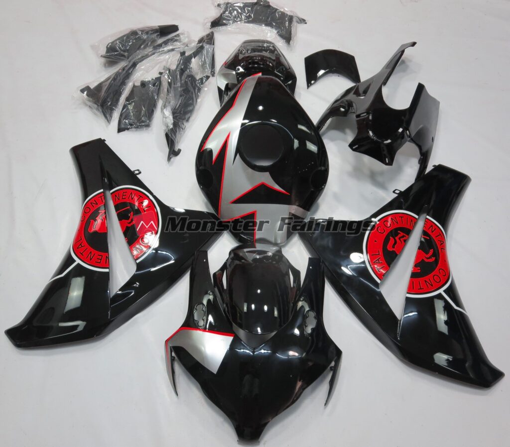 Honda CBR1000RR 2008 - 2011 Gloss Black with Red ABS fairings - custom motorcycle bodywork kit by Monster Fairings