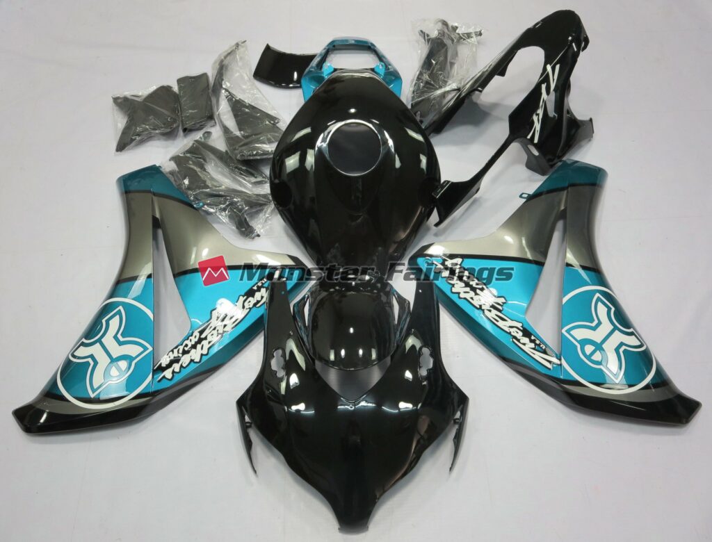 Honda CBR1000RR 2008 - 2011 Light Blue on Black Custom ABS fairings - custom motorcycle bodywork kit by Monster Fairings