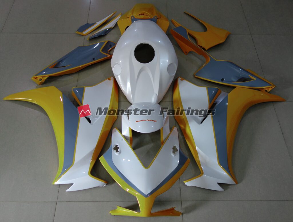 Honda CBR1000RR 2012 - 2016 Yellow, Grey and White Custom ABS fairings - custom motorcycle bodywork kit by Monster Fairings