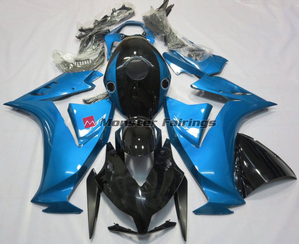Honda CBR1000RR 2012 - 2016 Gloss Black and Light Blue ABS fairings - custom motorcycle bodywork kit by Monster Fairings