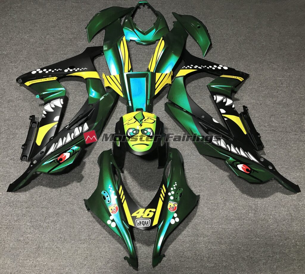 Kawasaki ZX10R 2016 - 2020 Forest Green Shark ABS fairings - custom motorcycle bodywork kit by Monster Fairings