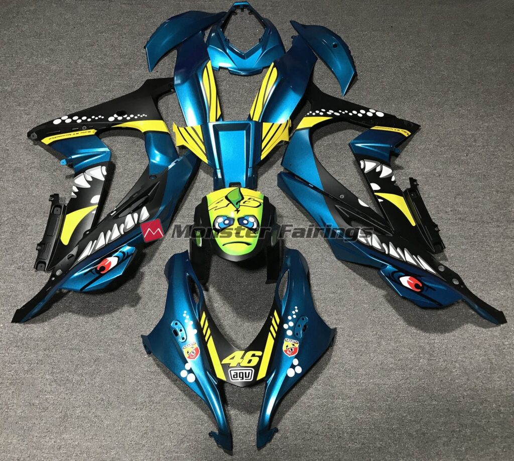 Kawasaki ZX10R 2016 - 2020 Light Blue Shark ABS fairings - custom motorcycle bodywork kit by Monster Fairings