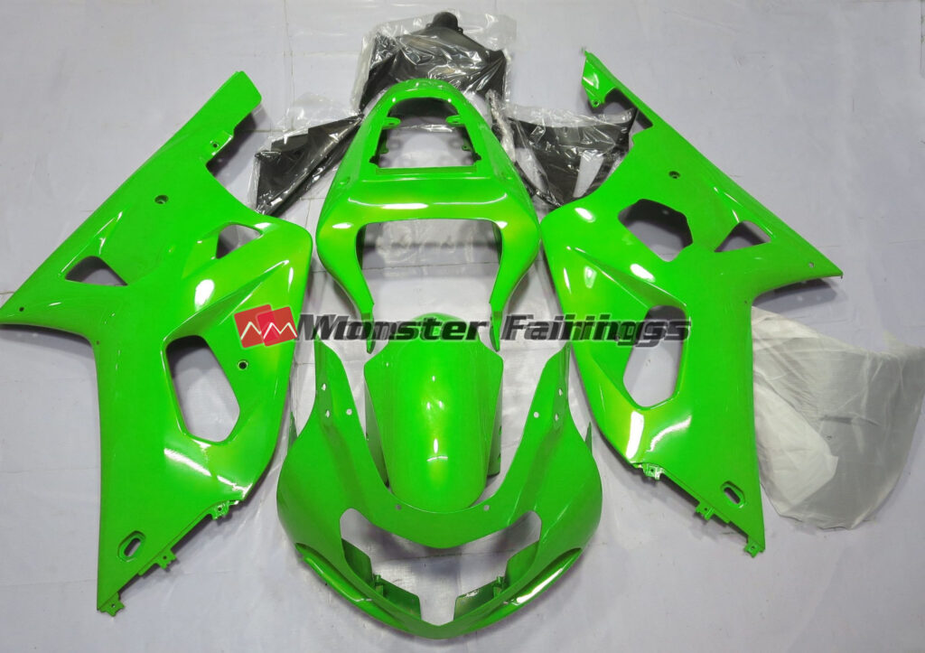 Suzuki GSXR 600 - 750 2001 - 2003 Bright Green ABS fairings - custom motorcycle bodywork kit by Monster Fairings