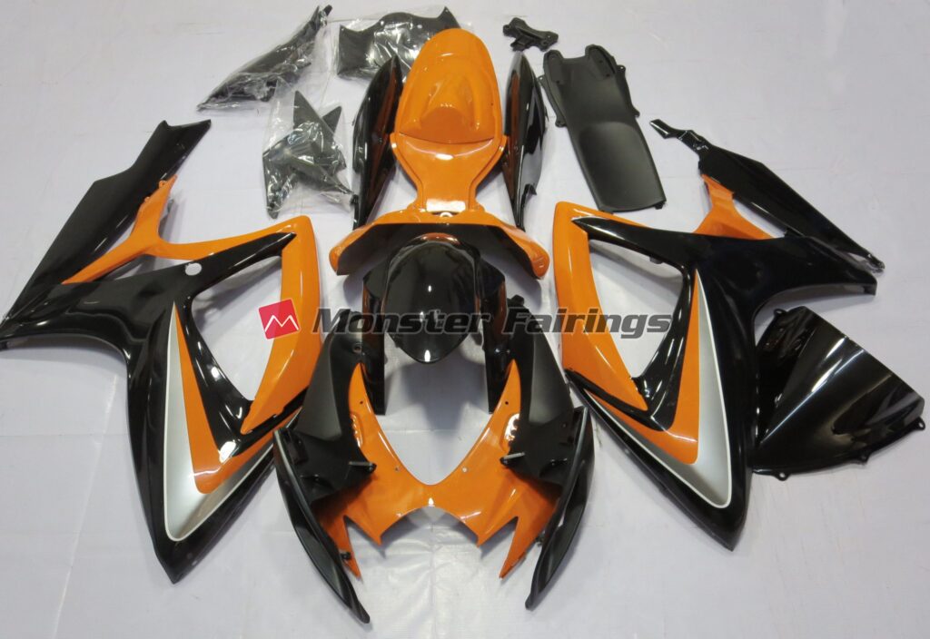 Suzuki GSXR 600 - 750 2006 - 2007 Gloss Orange Debadged ABS fairings - custom motorcycle bodywork kit by Monster Fairings