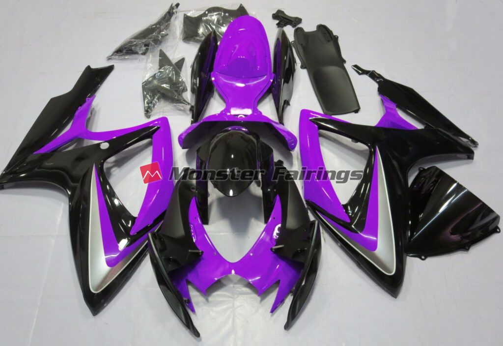 Suzuki GSXR 600 - 750 2006 - 2007 Gloss Purple Debadged ABS fairings - custom motorcycle bodywork kit by Monster Fairings