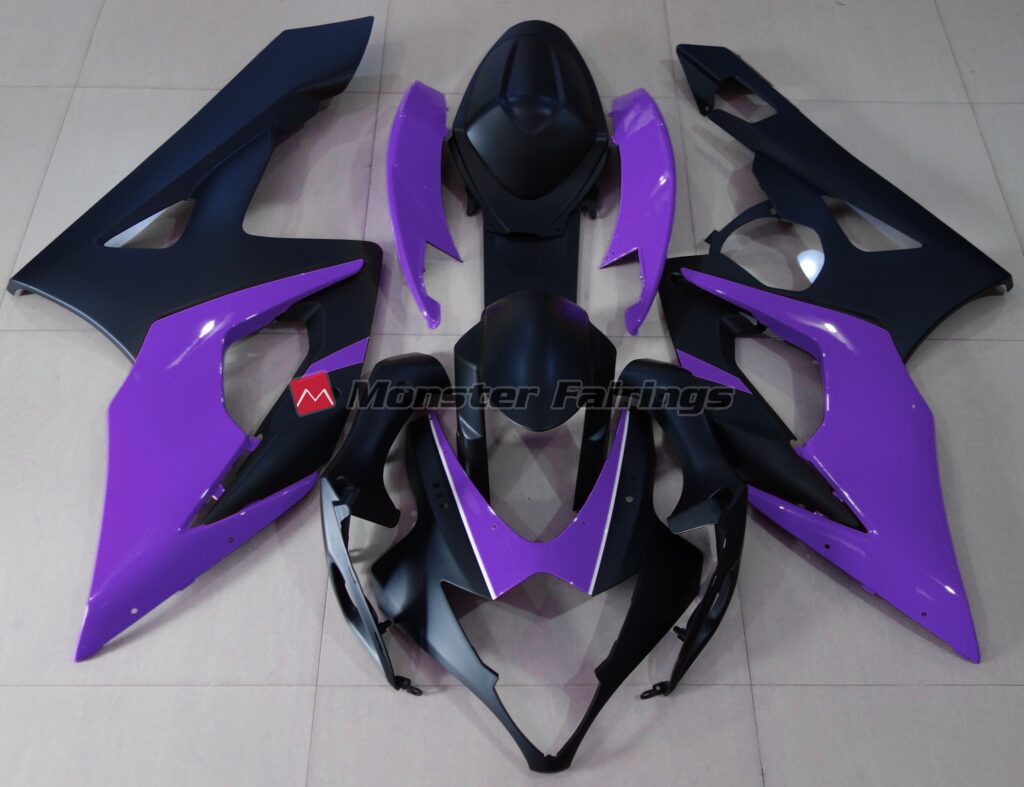 Suzuki GSXR 1000 2005 - 2006 Matte Black with Purple ABS fairings - custom motorcycle bodywork kit by Monster Fairings