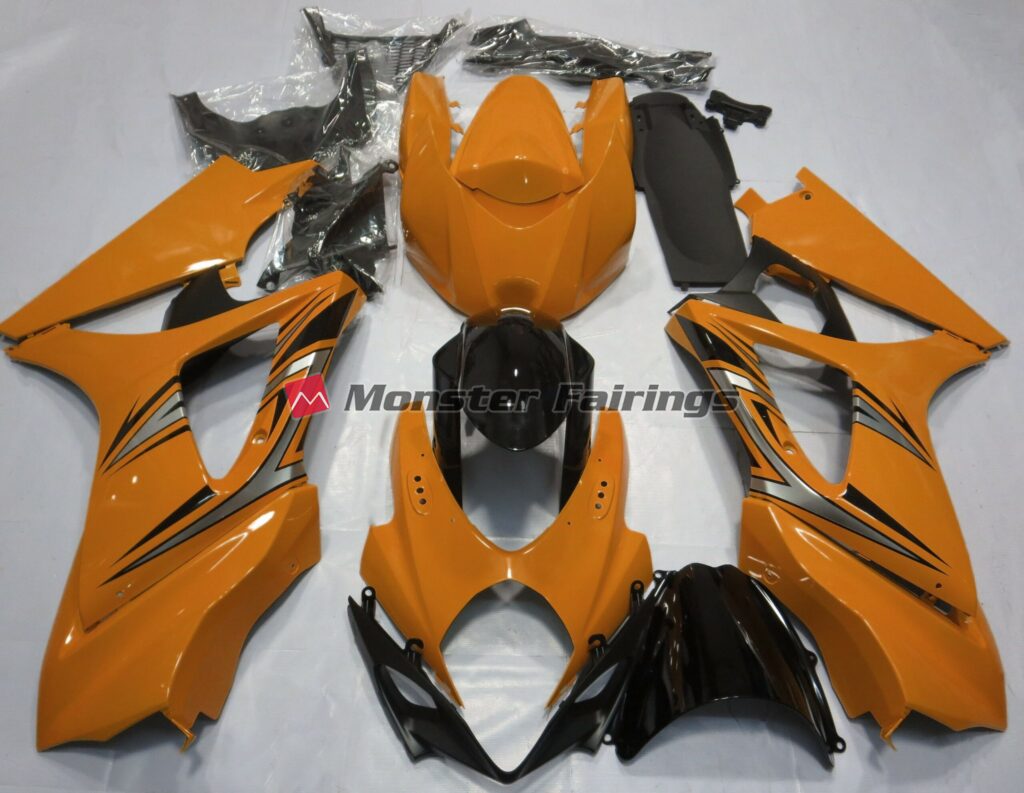 Suzuki GSXR 1000 2007 - 2008 Gloss Orange OEM ABS fairings - custom motorcycle bodywork kit by Monster Fairings