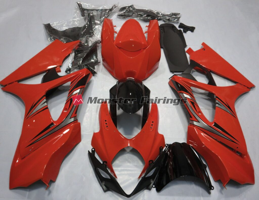 Suzuki GSXR 1000 2007 - 2008 Gloss Red OEM ABS fairings - custom motorcycle bodywork kit by Monster Fairings