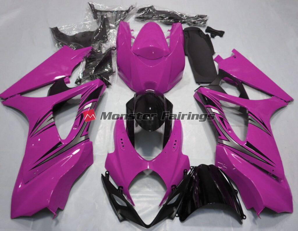 Suzuki GSXR 1000 2007 - 2008 Gloss Pink ABS fairings - custom motorcycle bodywork kit by Monster Fairings