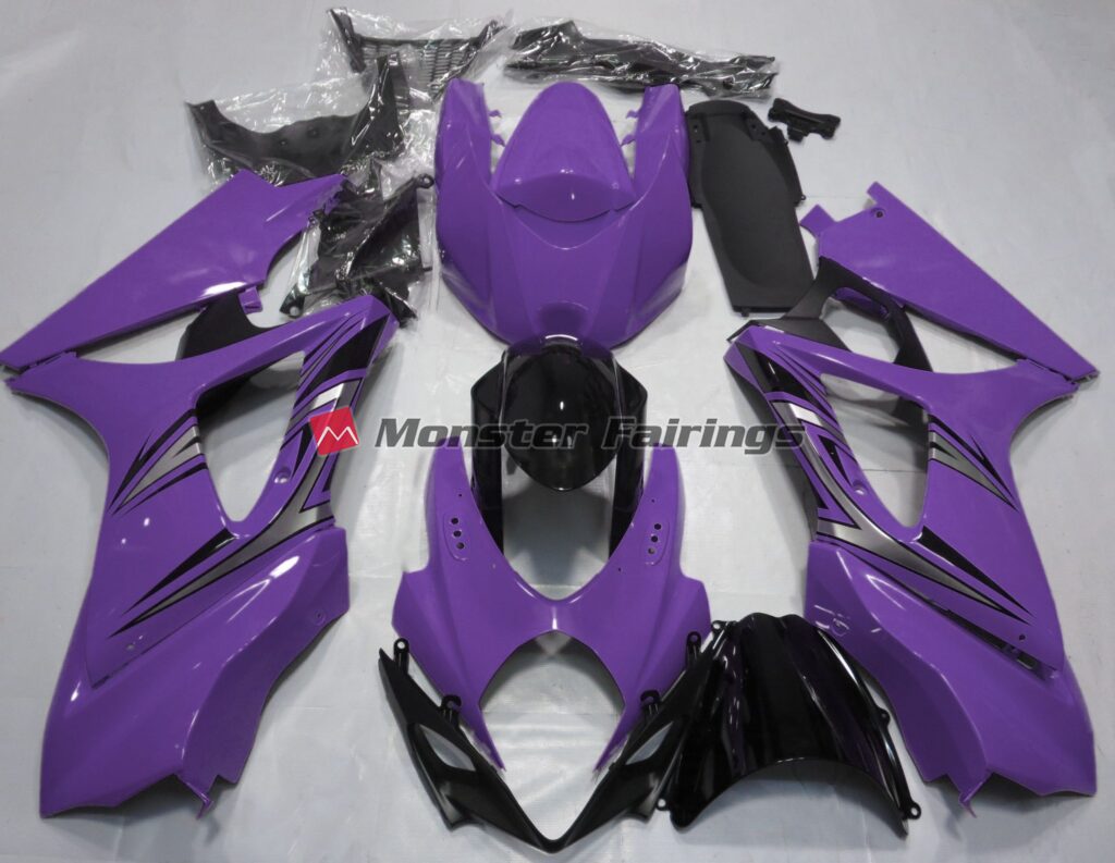 Suzuki GSXR 1000 2007 - 2008 Gloss Purple ABS fairings - custom motorcycle bodywork kit by Monster Fairings