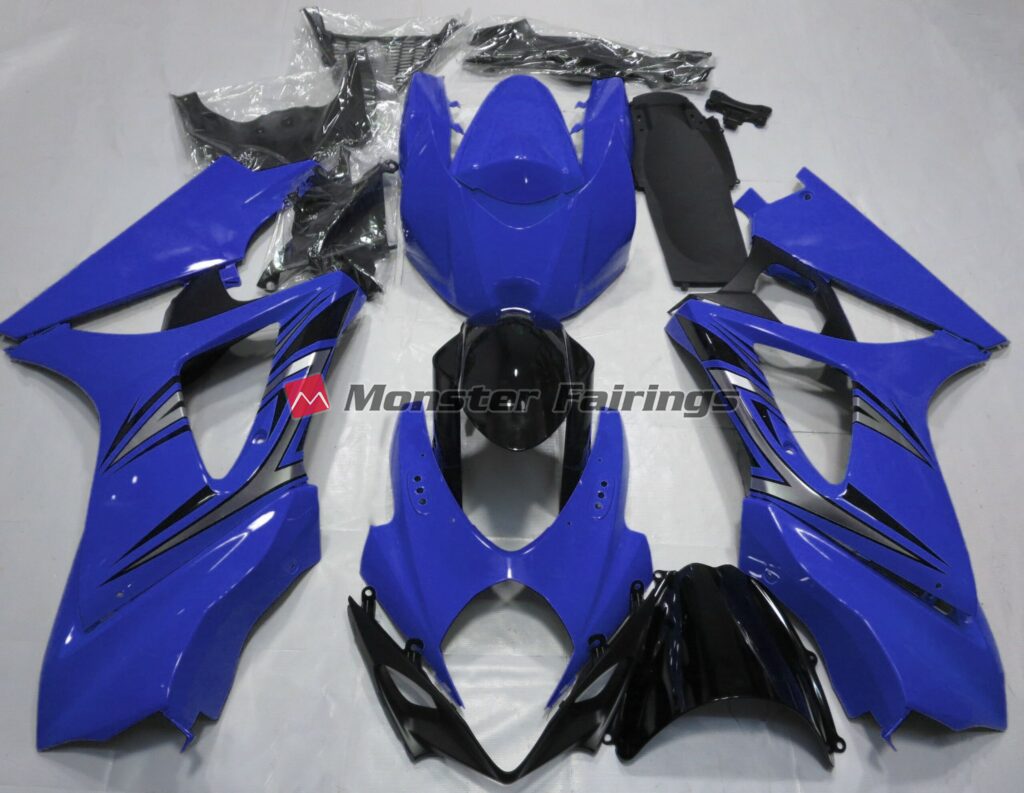 Suzuki GSXR 1000 2007 - 2008 Gloss Blue ABS fairings - custom motorcycle bodywork kit by Monster Fairings