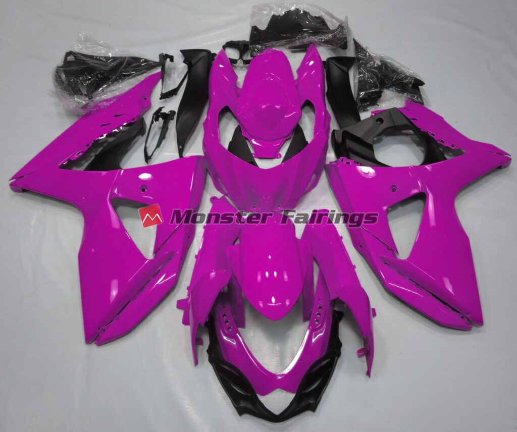 Suzuki GSXR 1000 2009 - 2016 Gloss Pink ABS fairings - custom motorcycle bodywork kit by Monster Fairings