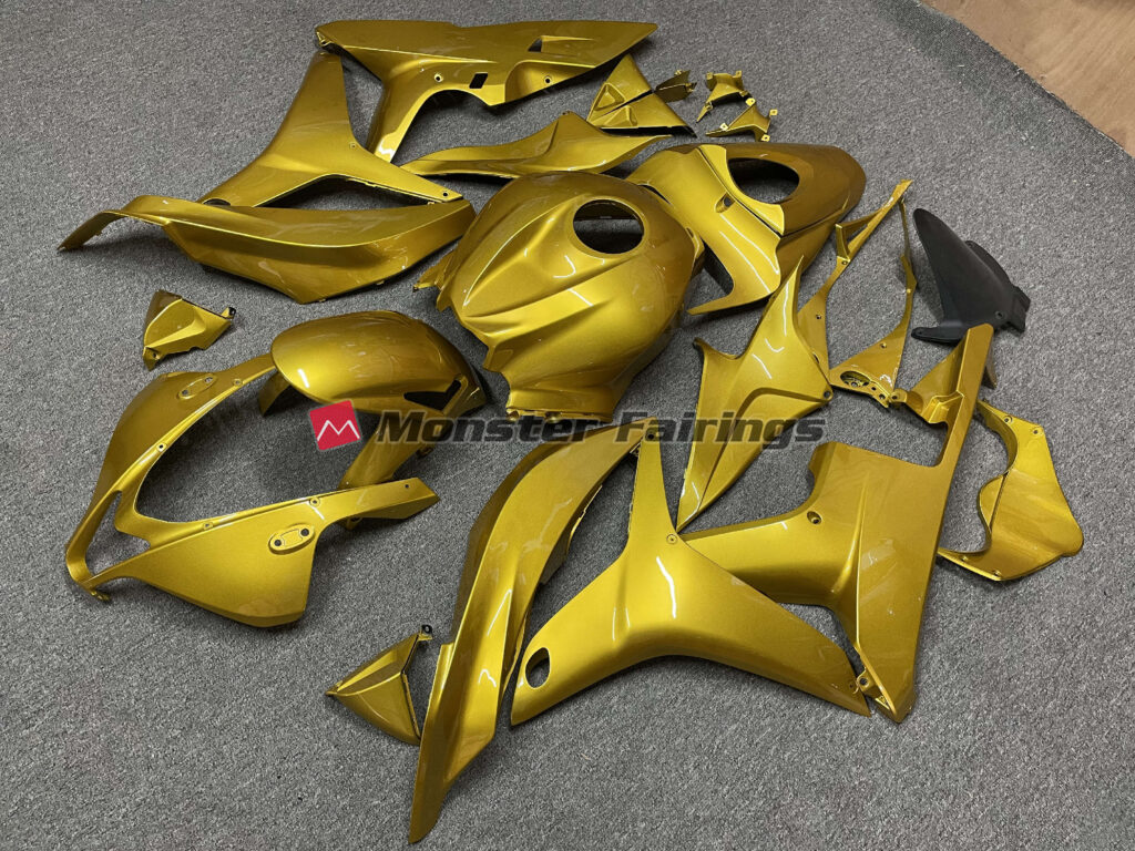 Gloss Gold Plain ABS fairings for Honda CBR600RR 2007 - 2008 - premium OEM fit kit by Monster Fairings