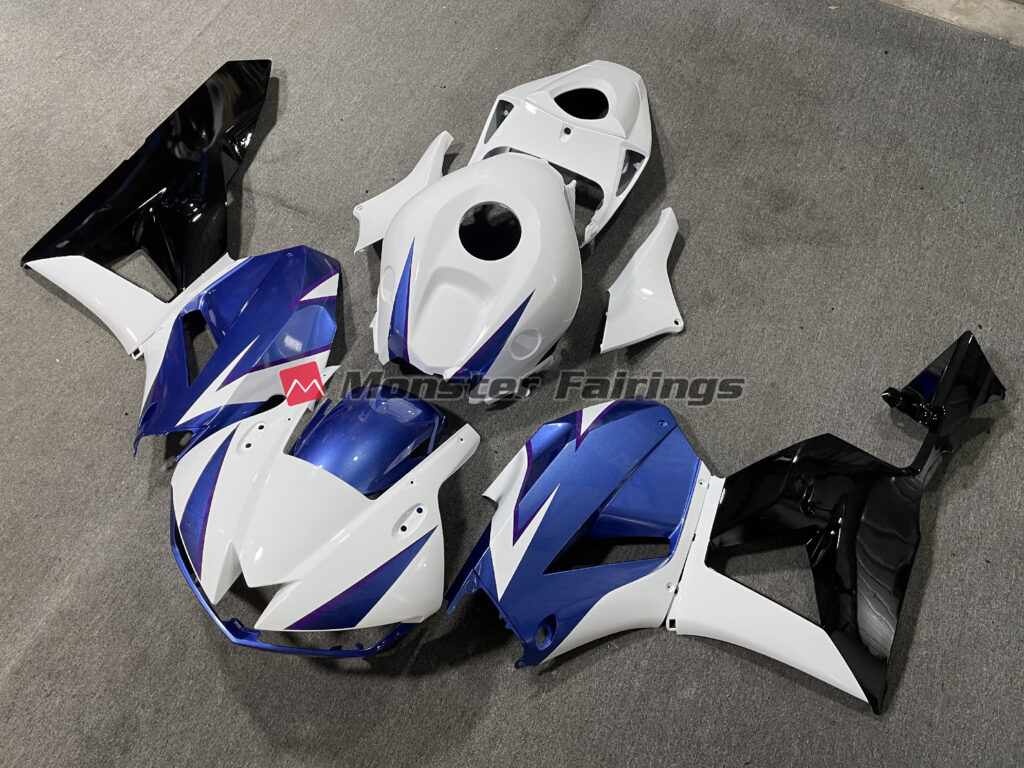 Honda CBR600RR custom ABS fairings 2013 - 2025 in Gloss Blue White Purple - durable replacement kit, Monster Fairings
