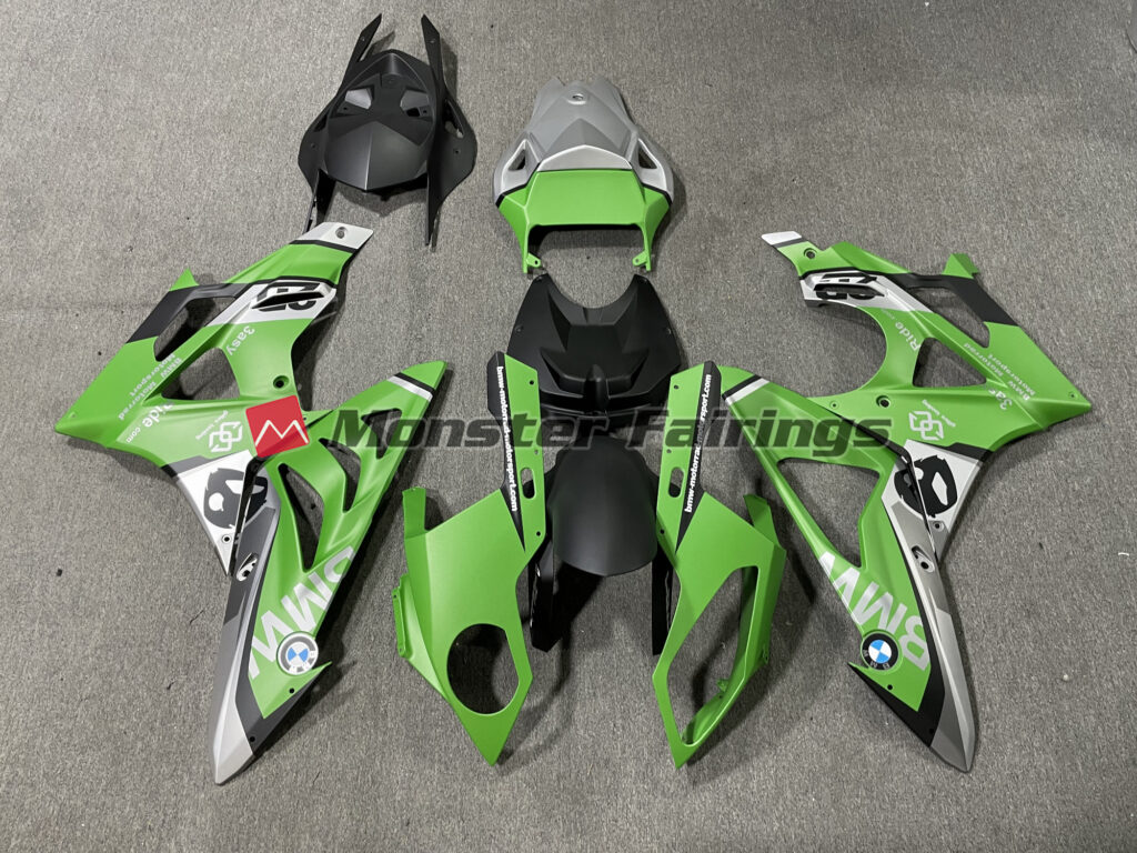 BMW S1000RR 2009 - 2014 Matte Green Motorrad ABS fairings - custom motorcycle bodywork kit by Monster Fairings
