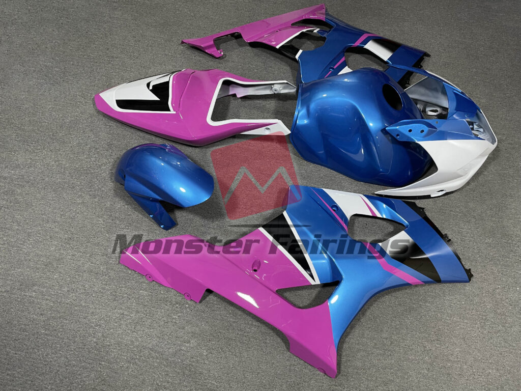 2003 - 2004 Suzuki GSXR 1000 Gloss Blue & Pink fairing set - ABS injection, custom painted by Monster Fairings