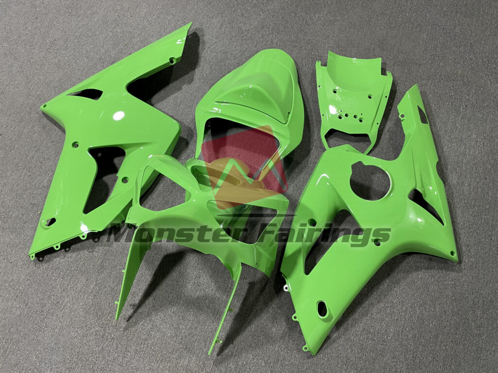 Kawasaki ZX6R custom ABS fairings 2003 - 2004 in Gloss Light Green - durable replacement kit, Monster Fairings