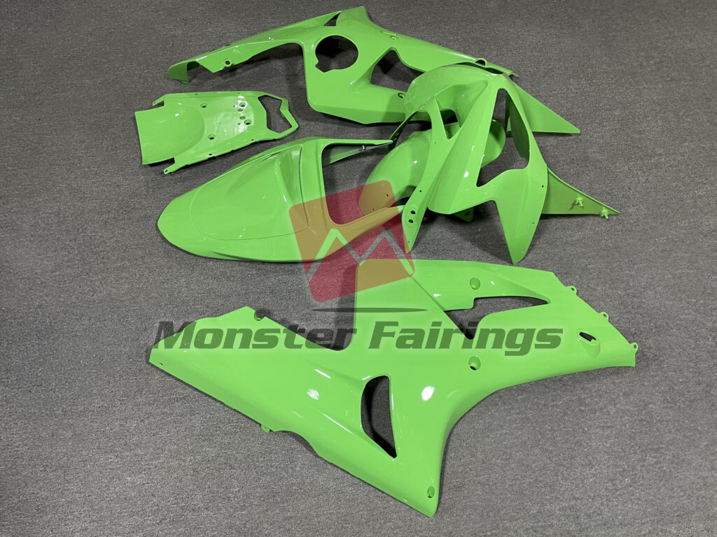 2003 - 2004 Kawasaki ZX6R Gloss Light Green fairing set - ABS injection, custom painted by Monster Fairings