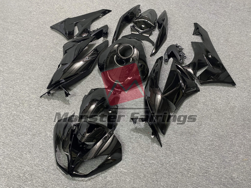 Gloss Metallic Black ABS fairings for Kawasaki ZX6R 2009 - 2012 - premium OEM fit kit by Monster Fairings