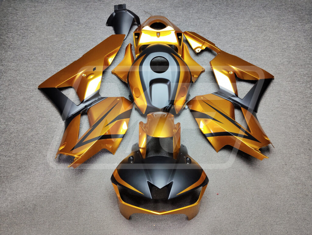 Honda CBR600RR 2013 - 2025 Gloss Gold & Matte Black ABS fairings - custom motorcycle bodywork kit by Monster Fairings