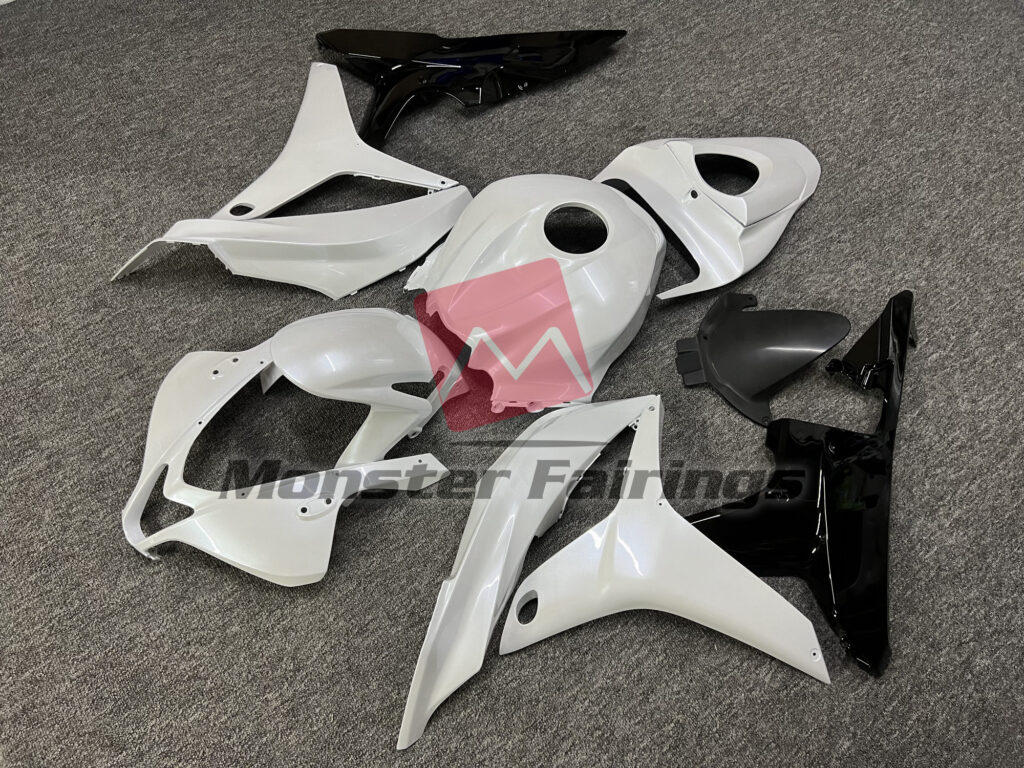 Pearl White & Gloss Black ABS fairings for Honda CBR600RR 2007 - 2008 - premium OEM fit kit by Monster Fairings