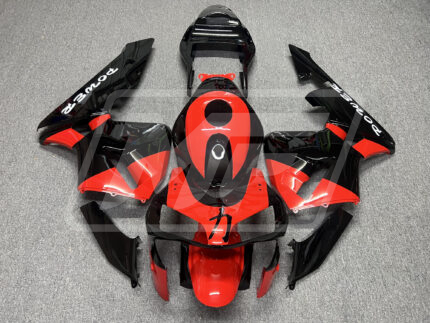 (IN STOCK) Honda CBR600RR 2003-2004 Gloss Black & Red Power ABS Fairings | Monster Fairings