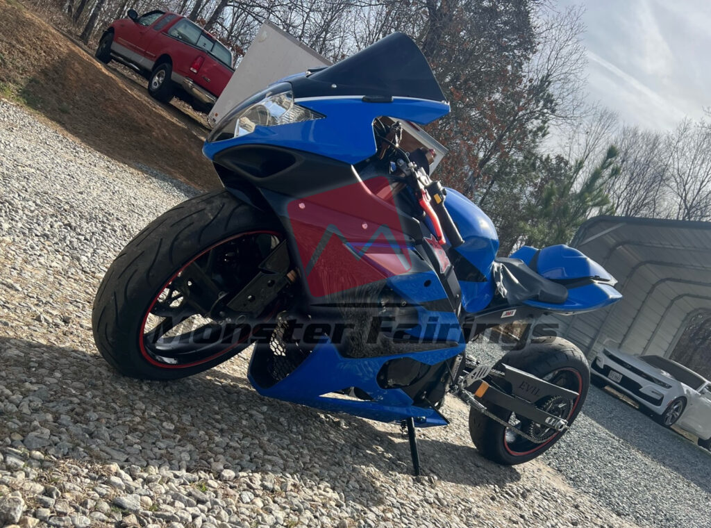 2005 - 2006 Suzuki GSXR 1000 Gloss Blue & Black fairing set - ABS injection, custom painted by Monster Fairings