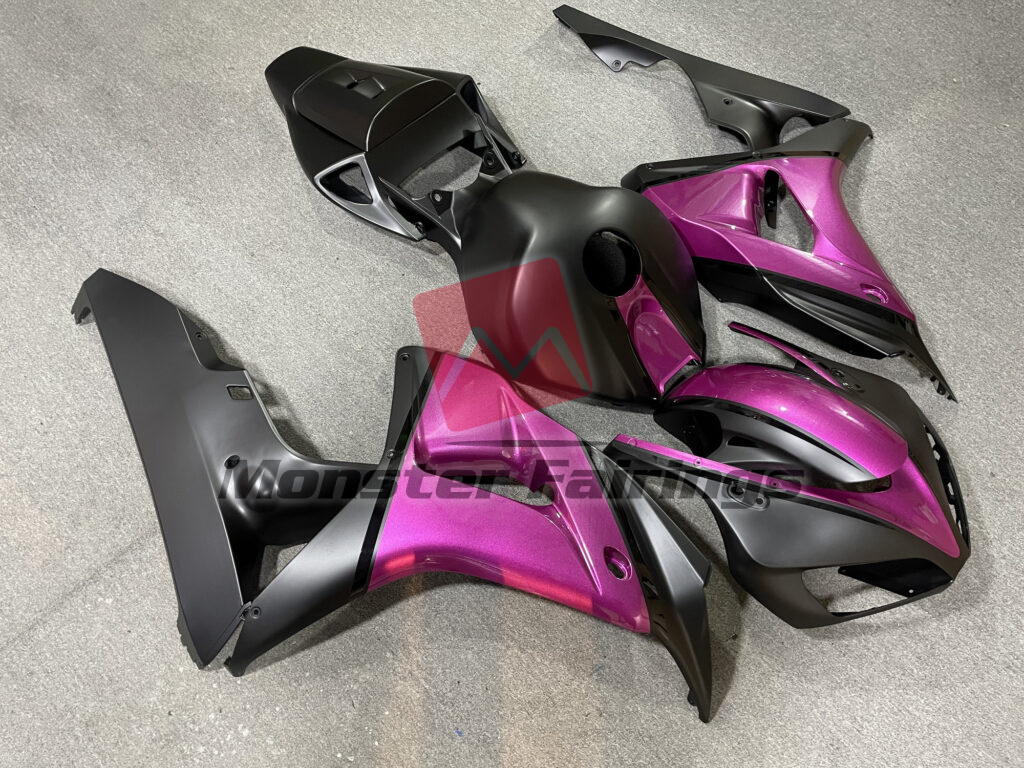 Matte Black with Pink ABS fairings for Honda CBR1000RR 2006 - 2007 - premium OEM fit kit by Monster Fairings