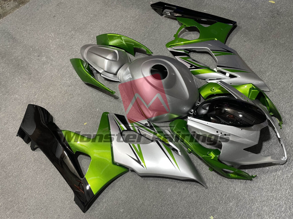 Gloss Green Silver & Black ABS fairings for Suzuki GSXR 1000 2005 - 2006 - premium OEM fit kit by Monster Fairings