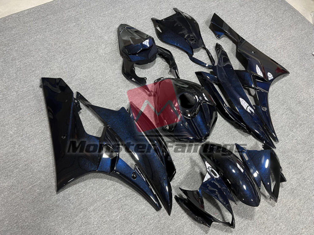 Gloss Black Pearl Blue ABS fairings for Yamaha R6 2006 - 2007 - premium OEM fit kit by Monster Fairings