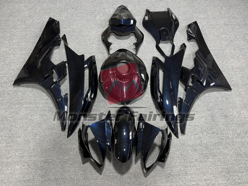 Yamaha R6 2006 - 2007 Gloss Black Pearl Blue ABS fairings - custom motorcycle bodywork kit by Monster Fairings