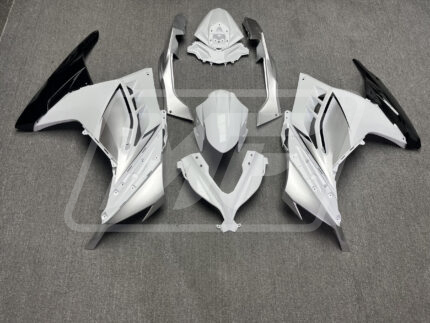 Kawasaki Ninja 300 2013-2022 Gloss White & Silver with Black ABS Fairings | Monster Fairings