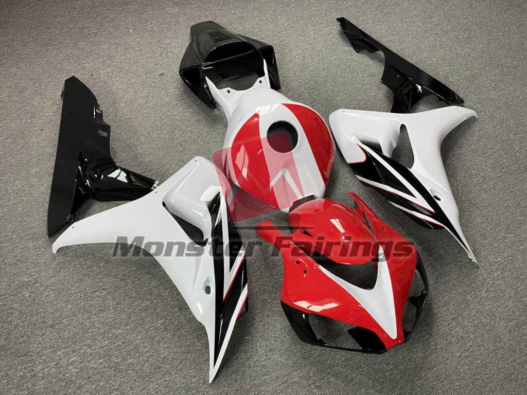 Honda CBR1000RR custom ABS fairings 2006 - 2007 Gloss Red & White - durable replacement kit, Monster Fairings
