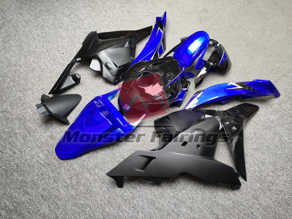 2009 - 2012 Honda CBR600RR Gloss Blue & Matte Black fairing set - ABS injection, custom painted by Monster Fairings