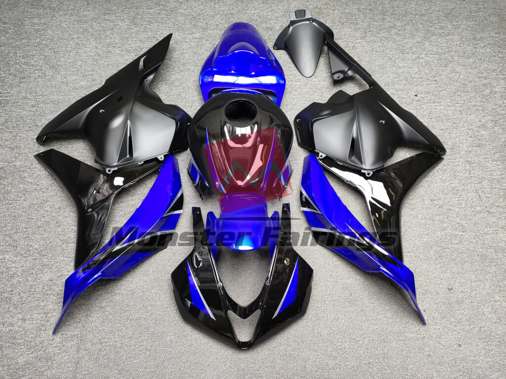 Honda CBR600RR 2009 - 2012 Gloss Blue & Matte Black ABS fairings - custom motorcycle bodywork kit by Monster Fairings