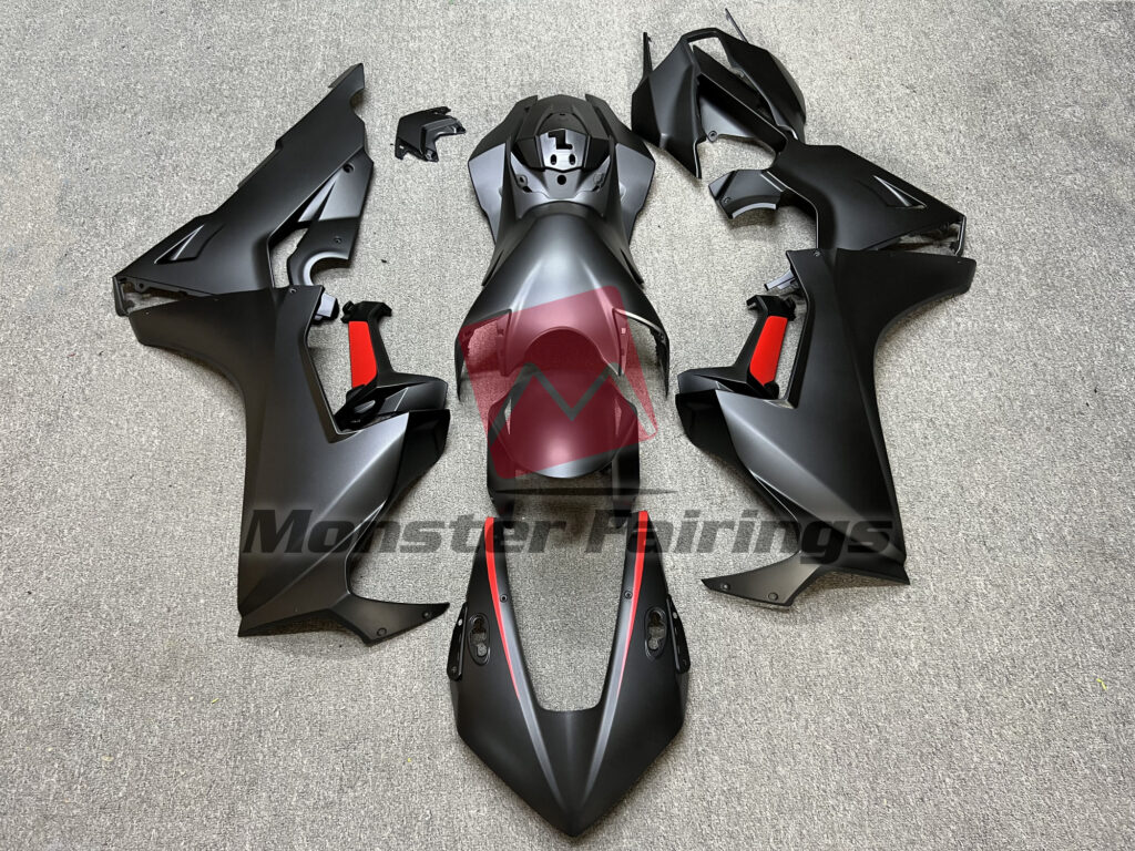 Honda CBR1000RR 2017 - 2025 Matte Black with Red ABS fairings - custom motorcycle bodywork kit by Monster Fairings