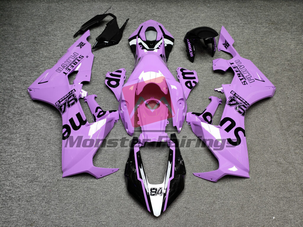 Honda CBR1000RR 2017 - 2025 Gloss Milky Purple & Black ABS fairings - custom motorcycle bodywork kit by Monster Fairings