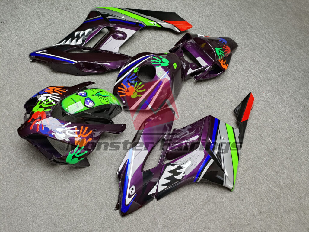 2004 - 2005 Honda CBR1000RR Gloss Purple Shark fairing set - ABS injection, custom painted by Monster Fairings