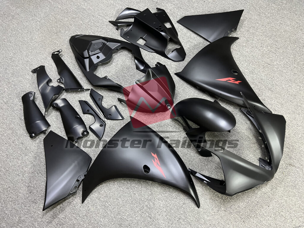 Matte Black with Red ABS fairings for Yamaha R1 2009 - 2011 - premium OEM fit kit by Monster Fairings
